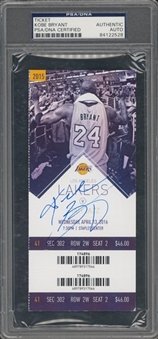 2016 Kobe Bryant Signed Final Career Game Full Ticket From 4/13/16 - 60 Pts. (PSA/DNA & Panini)